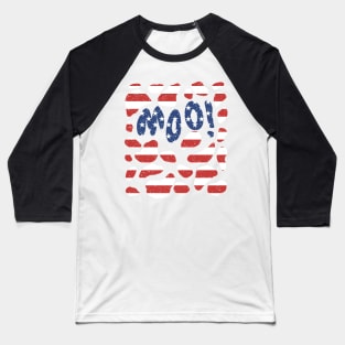 Red White And Moo Cow Funny 4th July Patriotic 2021 Baseball T-Shirt